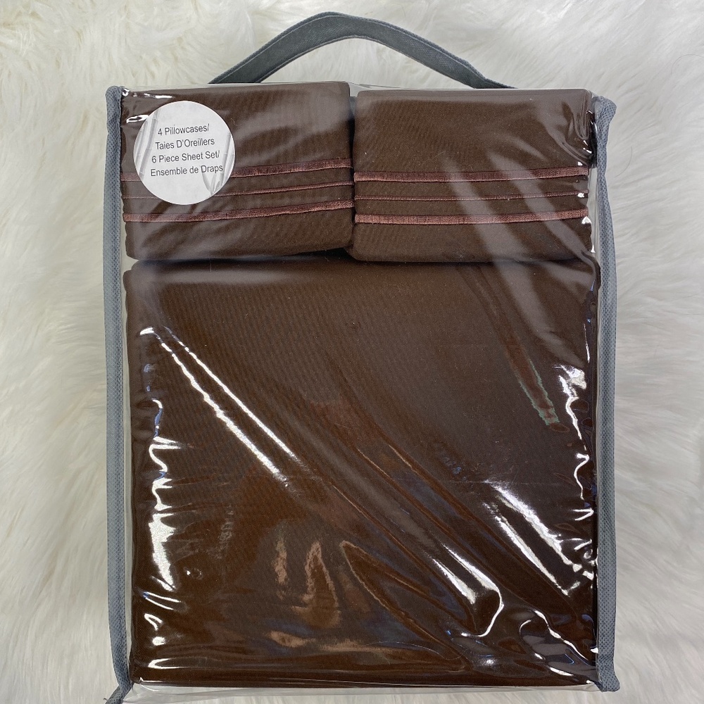 ⭐️SEE NEW LISTING⭐️Queen 6pc Brown Bedsheets - Picture 2 of 5